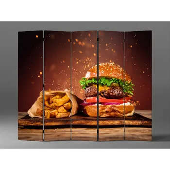 Paraván Paraván hamburger s hranolky Rozměr: 225 x 180 cm