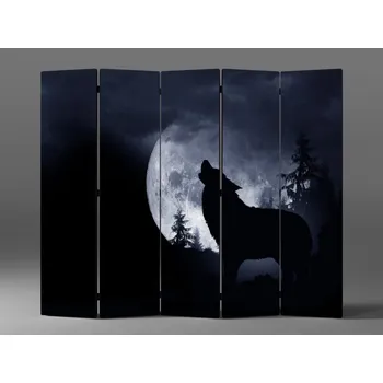 Paraván Paraván vlk vyjící při úplňku Rozměr: 225 x 180 cm