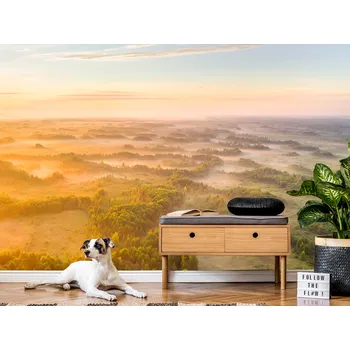 Tapeta Tapeta mlhavý východ slunce v údolí