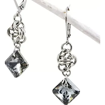 Náušnice Visací náušnice Swarovski Princess Silver Night