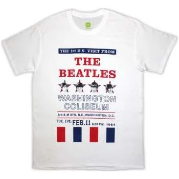 Pánské oblečení Merch The Beatles: The Beatles Unisex T-shirt: Washington '64 Stars & Stripes (medium) M