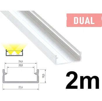 LED páska ŠIROKÝ LED PROFIL PRO 2 LED PÁSKY DUAL BÍLÝ 2M