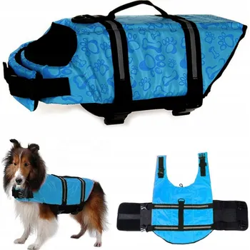 Obleček pro psa ZÁCHRANNÁ VESTA PRO PSA DO VODY PLOVACÍ VESTA MODRÁ velikost XXL