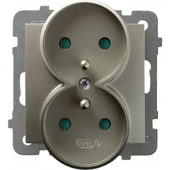 Elektrická zásuvka Stříbrná nástěnná Elektrická Zásuvka Ospel