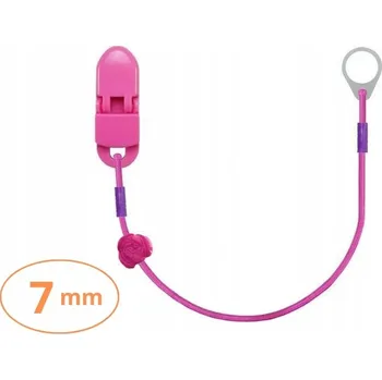 Jednoduchý závěs-klips pro malá sluchadla - růžový s květinou