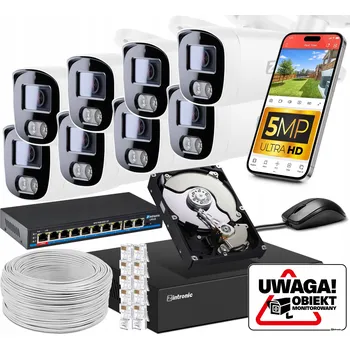 IP kamera Sada pro IP POE MONITORING 8 KAMER 5MPx 1TB NÁHLED APLIKACE + SWITCH