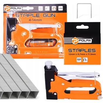 Sponkovačka TAKER Ruční sponkovačka na čalounění 4-14 mm KOVOVÁ + 2000x sponky 12 mm