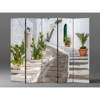 Paraván Paraván bílá ulička Rozměr: 225 x 180 cm