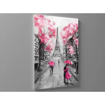 Obraz Obraz olejomalba paříž růžová Rozměr: 40 x 60 cm