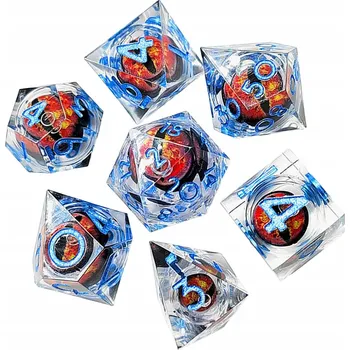 Příslušenství k deskovým hrám OHROMUJÍCÍ SADA 7 KAPALNÝCH EPOXIDOVÝCH KOSTEK PRO RPG kostek