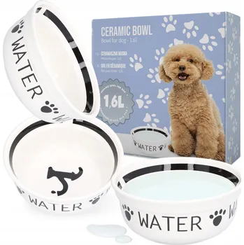 Miska pro psa Jedna keramická miska bílá 1,6 l