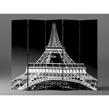 Paraván Černobílý paraván eiffelova věž Rozměr: 225 x 180 cm