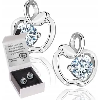 Náušnice STŘÍBRNÉ NÁUŠNICE PRO DÍVKU JABLÍČKA GRAVÍROVÁNÍ