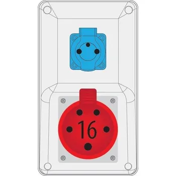 Rozvaděč Rozvaděč Pawbol B.165/1 R-BOX KOMPAKT 1x16A/5P 1x16A/250V s vyp. 0/1