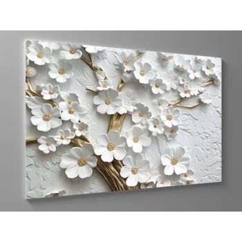 Obraz Obraz květy na zlaté větvi Rozměr: 40 x 25 cm