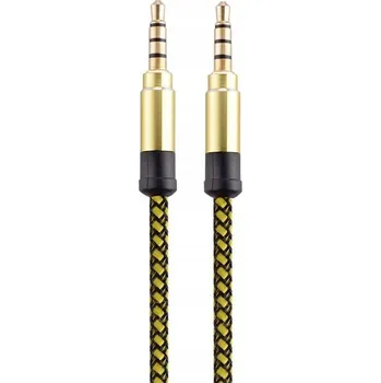 Audio kabel Kabel Black Stork PLS-AUX002YELLOW minijack 3,5 mm - minijack 3,5 mm, délka 1,5 m