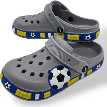 Chlapecké pantofle Adcz Chlapecké šedé gumové nazouváky 03 Barva: Šedá, Velikost: 30