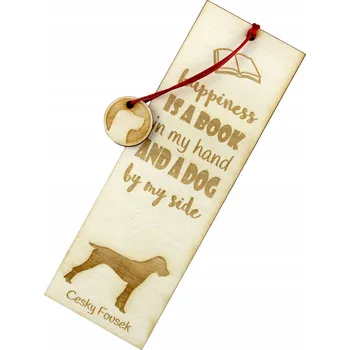 Doplněk ke knize Český fousek – gravírovaná záložka do knihy se psem, jméno psa