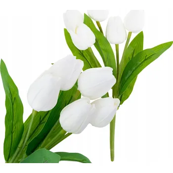 umělá květina Tulipán Kytice tulipánů bílá jako živá