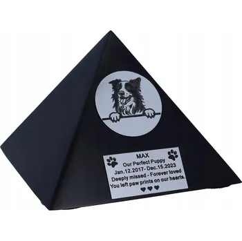 Smuteční dekorace Urna pro psa Každé plemeno BORDER COLLIE Urna na popel psa Pyramida