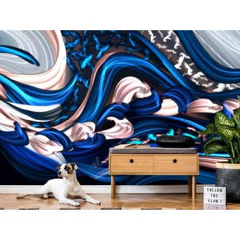 Tapeta Tapeta modrorůžová abstrakce