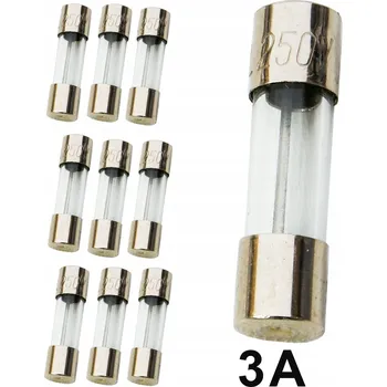 Autopojistky 10x Skleněná pojistka TV WTA 3A 20mm