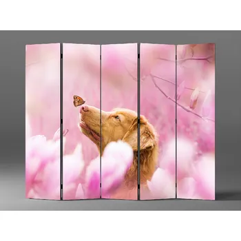 Paraván Paraván pes a motýl Rozměr: 225 x 180 cm