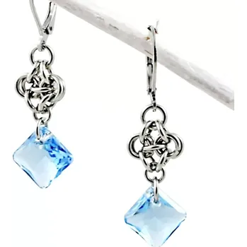 Náušnice Princess Swarovski náušnice visací modré