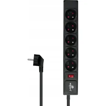 Napájecí kabel Prodlužovací Kabel s přepěťovou ochranou Begli 3 m, 5 ks černý