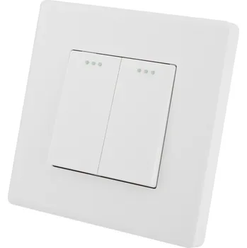 vypínač Dvojitý Vypínač Nástěnný Bílý Set s Rámem MIUUN Sublime