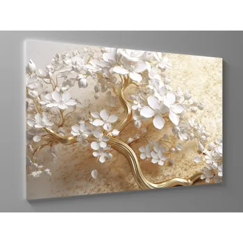 Obraz Obraz zlatý kmen s květinami Rozměr: 60 x 40 cm