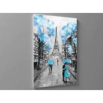 Obraz Obraz olejomalba paříž modrá Rozměr: 40 x 60 cm