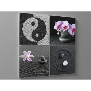 Obraz Obraz jin-jang a kameny Rozměr: 40 x 40 cm