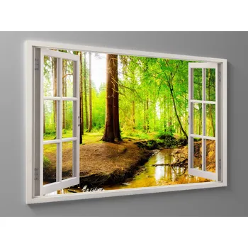 Obraz 3D obraz lesní potok Rozměr: 40 x 25 cm