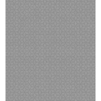 Tapeta GEOMETRICKÁ TAPETA ŠEDO-STŘÍBRNÁ KOSTKY TVARY