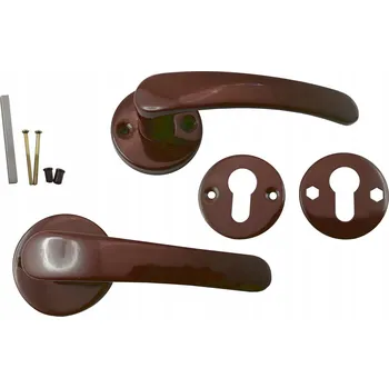 Dveřní kování KLIKA HNĚDÁ BISZKOPT KULATÝ ŠTÍT ROZETA VLOŽKA