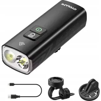 Cyklosvítilna Přední LED světlo na kolo, silné, USB-C, 2000 lumenů