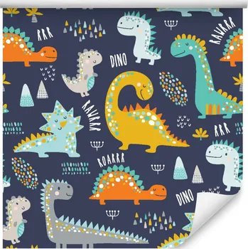 Tapeta Tapeta barevné dinosauři zvířata pokoj pro chlapce