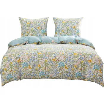 Povlečení Povlečení 160x200 modrá barevná louka s květinami