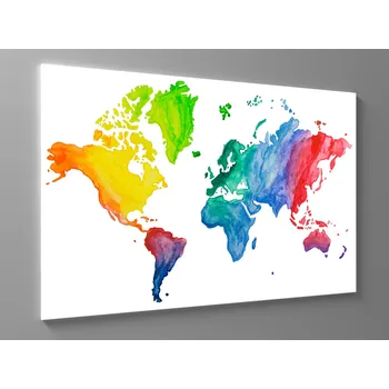 Obraz Obraz mapa světa vodovkami Rozměr: 60 x 40 cm