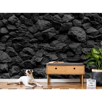 Tapeta Tapeta černé kamenné zdivo