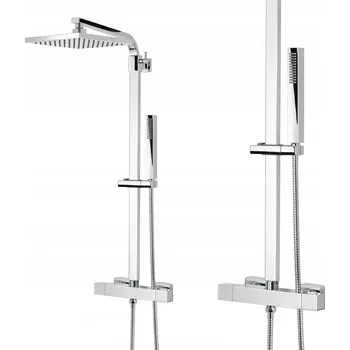 Vodovodní baterie SPRCHOVÝ PANEL DO KABINY TERMOSTATICKÁ BATERIE SANNIT HLAVOVÁ SPRCHA 20 cm