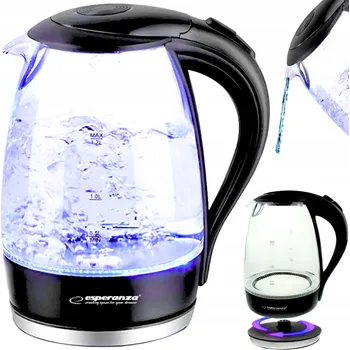 Rychlovarná konvice Rychlovarná konvice Esperanza LED skleněná 1800 W 1,8 l béžová