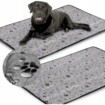 Pelíšek pro psa Pelíšek pro psa podložka 100x70 cm voděodolný vzor kosti černý