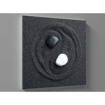 Obraz Obraz jin jang v černém písku Rozměr: 60 x 60 cm