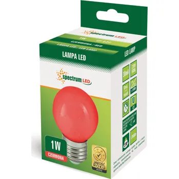 Spectrum LED LED žárovka E27 230V 20lm červená