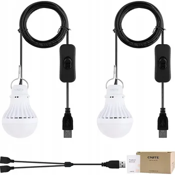 Lampička Akumulátorová LED lampa Onite 5 W, skládací, USB vstup, s držákem na zavěšení