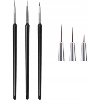 Kosmetický štětec Sada štětců na zdobení nehtů Strip, 3 ks