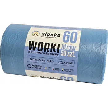 Pytle na odpadky MODRÉ SÁČKY NA ODPAD 60L x 50 KUSŮ