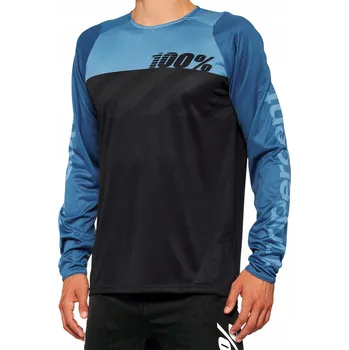 cyklistický dres TRIČKO 100% R-CORE AM DH BLACK BLUE M %%%%
